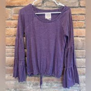 Chaser Purple Long Bell Sleeve Top